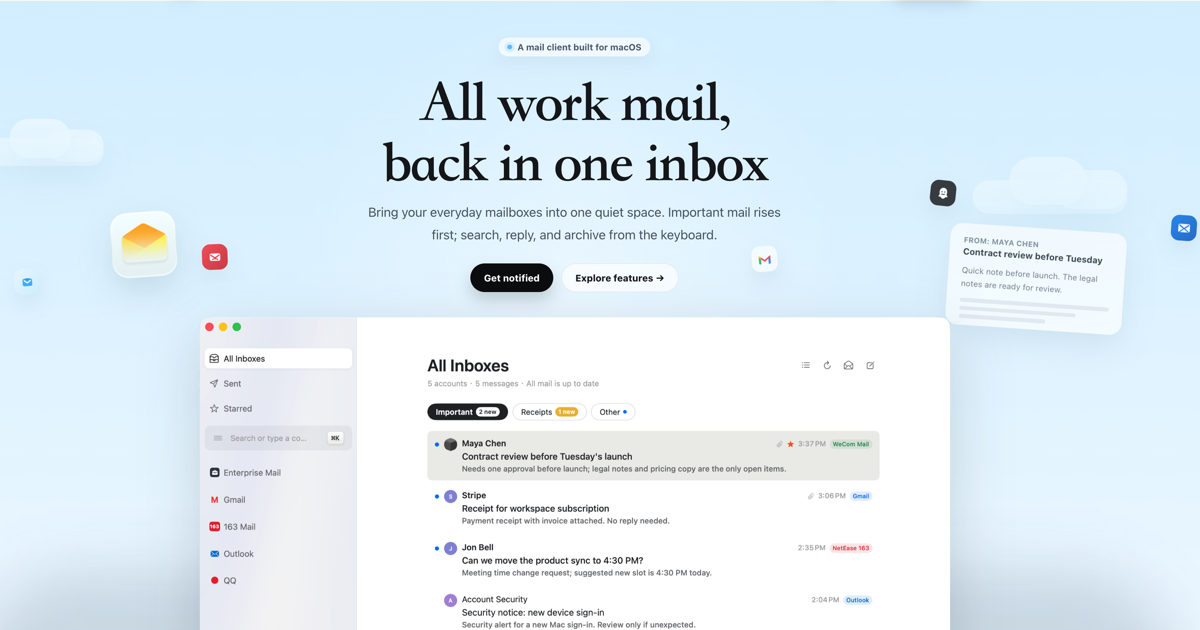 Orvia Mail screenshot